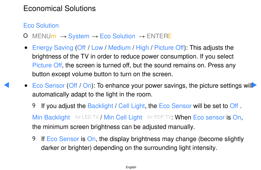 Samsung UA46D5500RMXSQ, UA40D5500RMXSQ manual Economical Solutions 