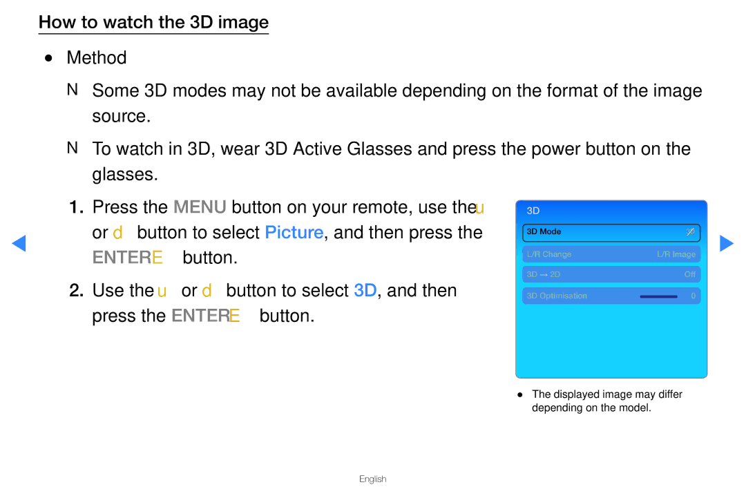 Samsung UA46D5500RMXSQ, UA40D5500RMXSQ manual → 2D 