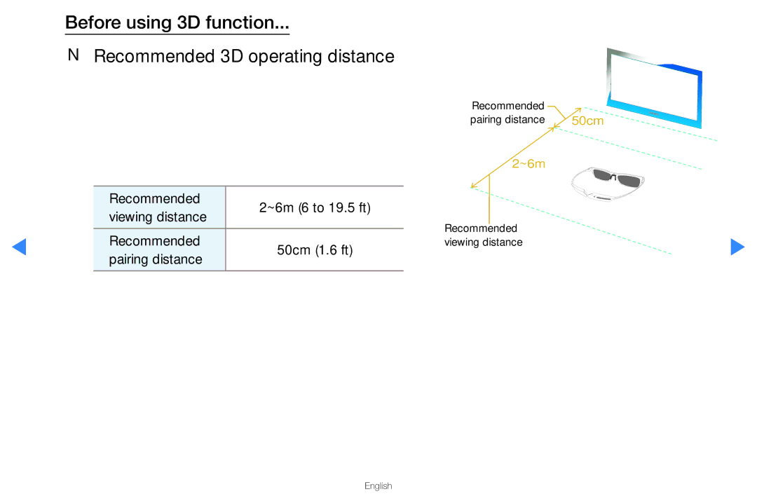 Samsung UA40D5500RMXSQ, UA46D5500RMXSQ manual Recommended ~6m 6 to 19.5 ft Viewing distance 