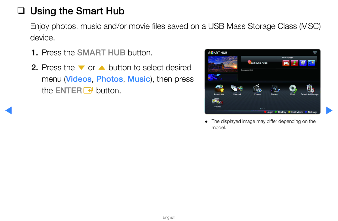 Samsung UA46D5500RMXSQ, UA40D5500RMXSQ manual Using the Smart Hub 