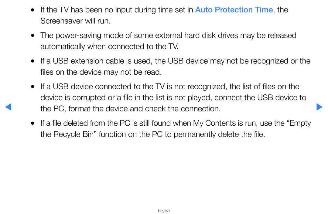 Samsung UA46D5500RMXSQ, UA40D5500RMXSQ manual PC, format the device and check the connection 