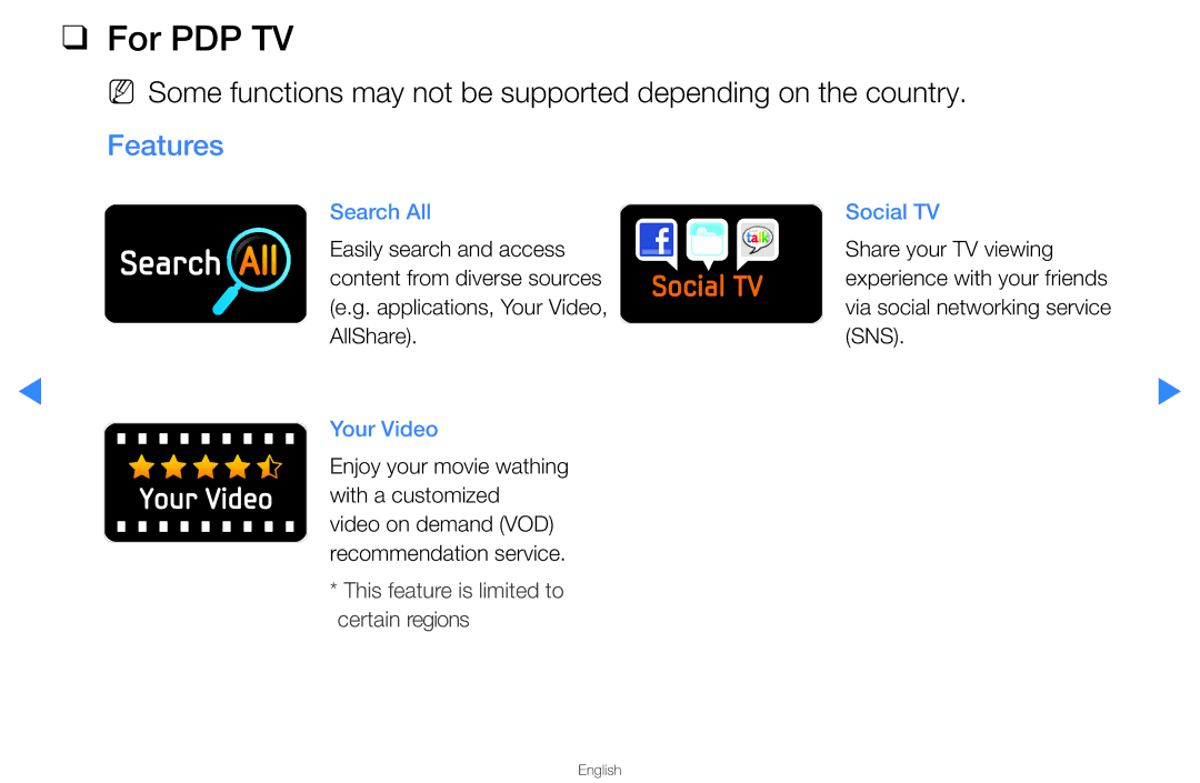 Samsung UA40D5500RMXSQ, UA46D5500RMXSQ manual For PDP TV, Features 