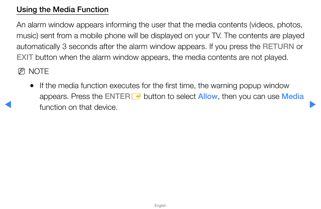 Samsung UA46D5500RMXSQ, UA40D5500RMXSQ manual Using the Media Function 