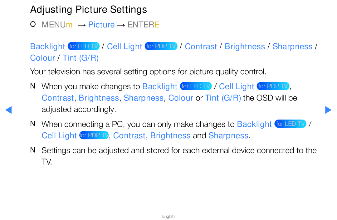 Samsung UA46D5500RMXSQ, UA40D5500RMXSQ manual Adjusting Picture Settings, Adjusted accordingly 