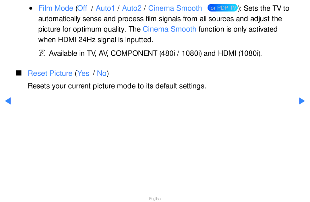 Samsung UA46D5500RMXSQ, UA40D5500RMXSQ NN Available in TV, AV, Component 480i / 1080i and Hdmi, Reset Picture Yes / No 