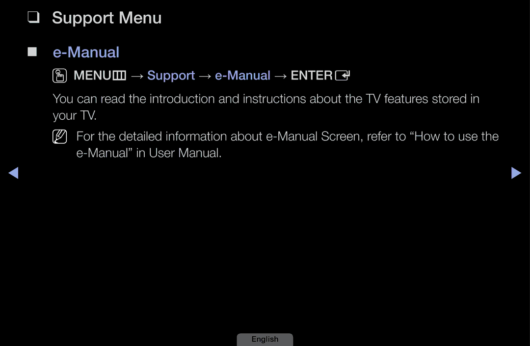 Samsung UA39EH5003MXSQ, UA46EH6030MXSQ, UA32EH4003MXSQ, UA40EH6030MXSQ manual Support Menu, Manual 