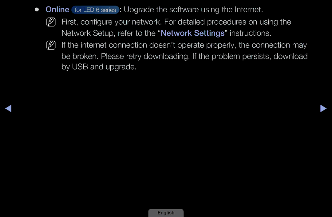 Samsung UA39EH5003MXSQ, UA46EH6030MXSQ, UA32EH4003MXSQ, UA40EH6030MXSQ manual Online Upgrade the software using the Internet 