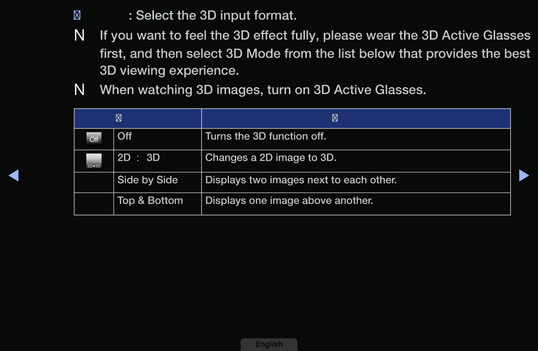 Samsung UA40EH6030MXSQ, UA46EH6030MXSQ manual 3D Mode Select the 3D input format, First, and then, 3D viewing experience 