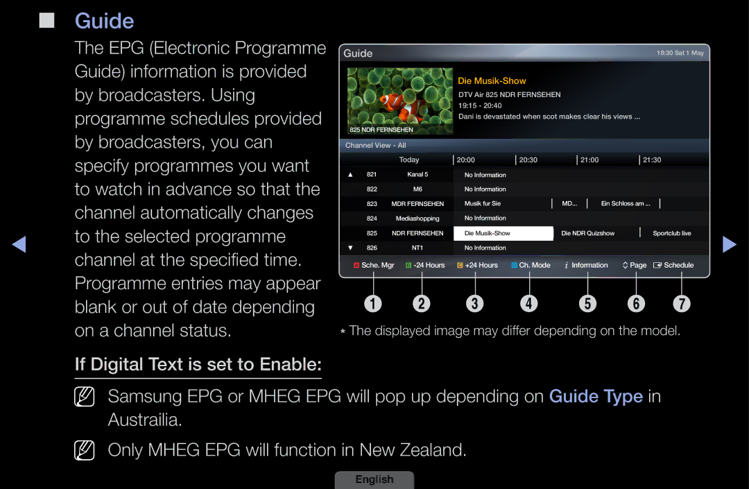 Samsung UA46EH6030MXSQ manual Guide, To the selected programme, Channel at the specified time, On a channel status 