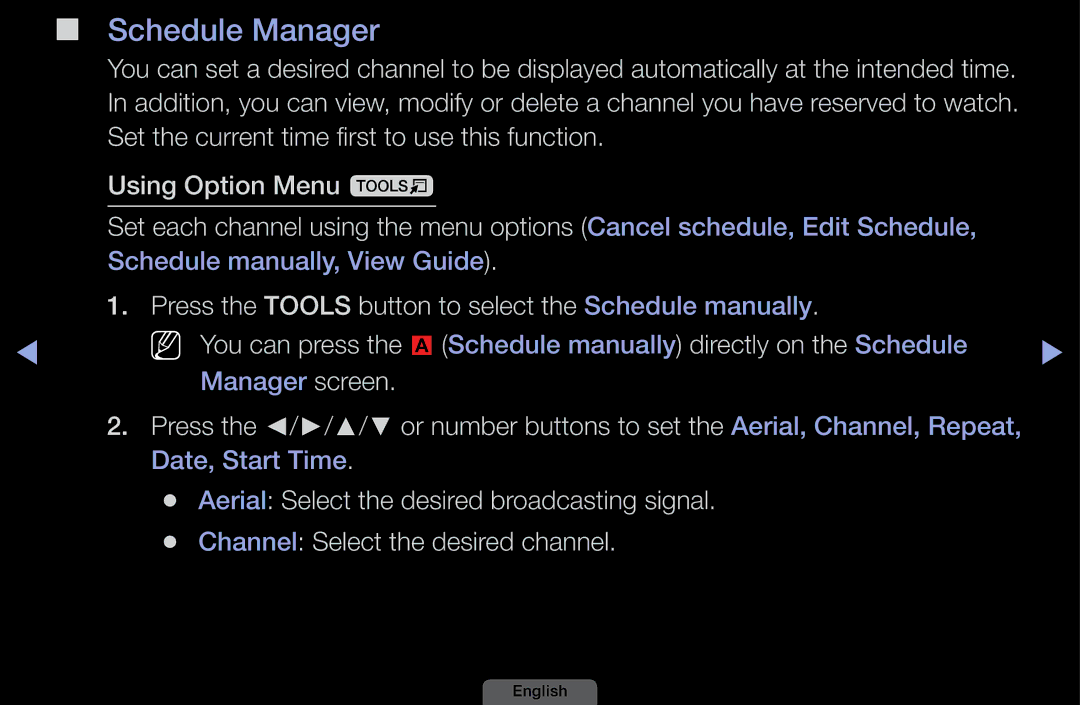 Samsung UA39EH5003MXSQ, UA46EH6030MXSQ, UA32EH4003MXSQ, UA40EH6030MXSQ manual Schedule Manager 