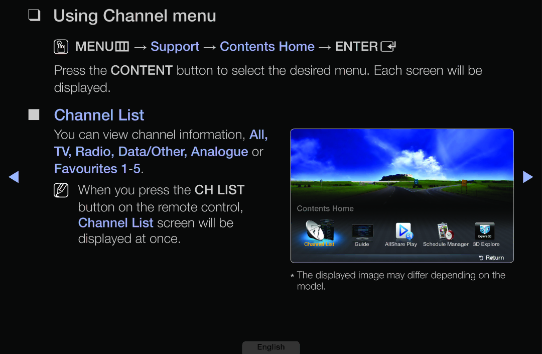 Samsung UA40EH6030MXSQ, UA46EH6030MXSQ, UA32EH4003MXSQ, UA39EH5003MXSQ manual Using Channel menu, Channel List 