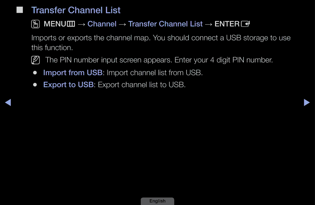 Samsung UA40EH6030MXSQ, UA46EH6030MXSQ, UA32EH4003MXSQ, UA39EH5003MXSQ manual Transfer Channel List 