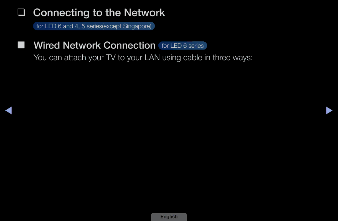 Samsung UA40EH6030MXSQ manual Connecting to the Network, You can attach your TV to your LAN using cable in three ways 