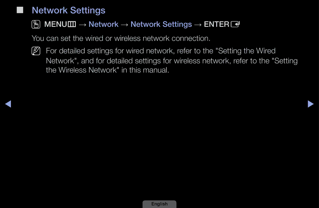 Samsung UA40EH6030MXSQ, UA46EH6030MXSQ, UA32EH4003MXSQ, UA39EH5003MXSQ manual Network Settings 