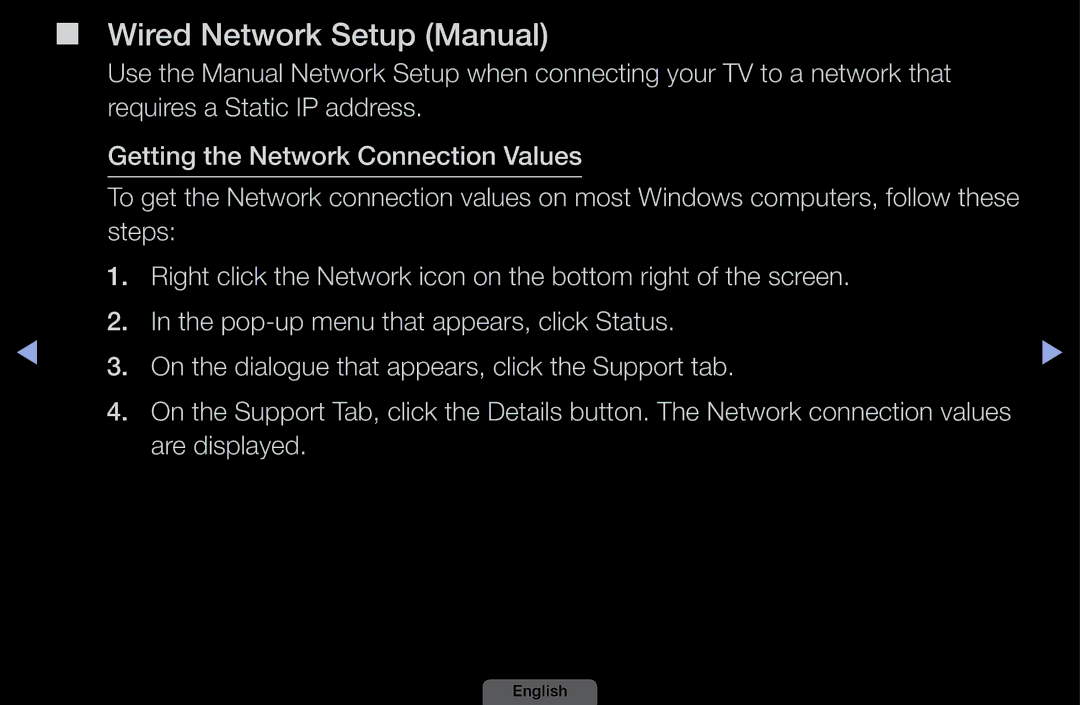 Samsung UA40EH6030MXSQ, UA46EH6030MXSQ, UA32EH4003MXSQ, UA39EH5003MXSQ manual Wired Network Setup Manual 