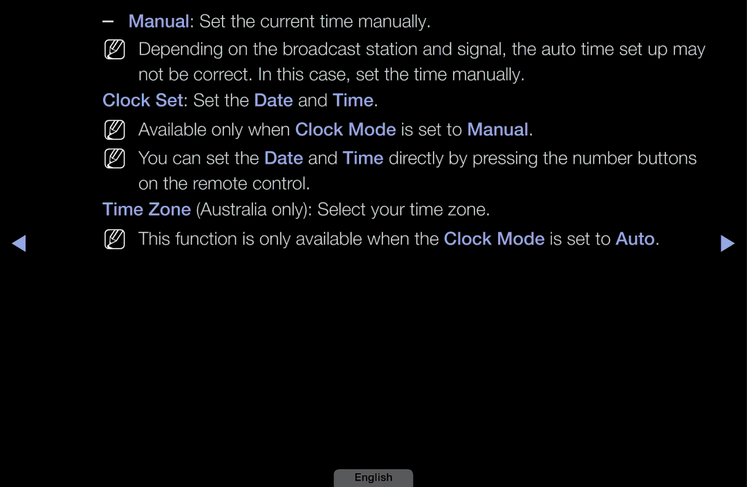 Samsung UA39EH5003MXSQ Manual Set the current time manually, Not be correct. In this case, set the time manually 