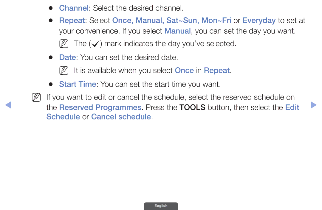 Samsung UA40EH6030RXXV, UA46EH6030RXSK, UA40EH6030RXSK manual Channel Select the desired channel, Schedule or Cancel schedule 