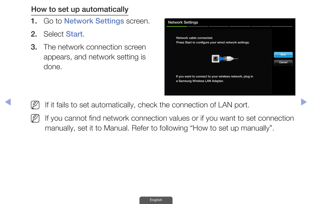 Samsung UA46EH6030RXSK, UA40EH6030RXSK manual How to set up automatically, Go to Network Settings screen, Connection 