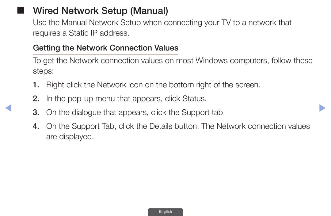 Samsung UA40EH6030RXSK, UA46EH6030RXSK, UA40EH6030RXSJ, UA40EH6030RXZN, UA46EH6030RXZN manual Wired Network Setup Manual 