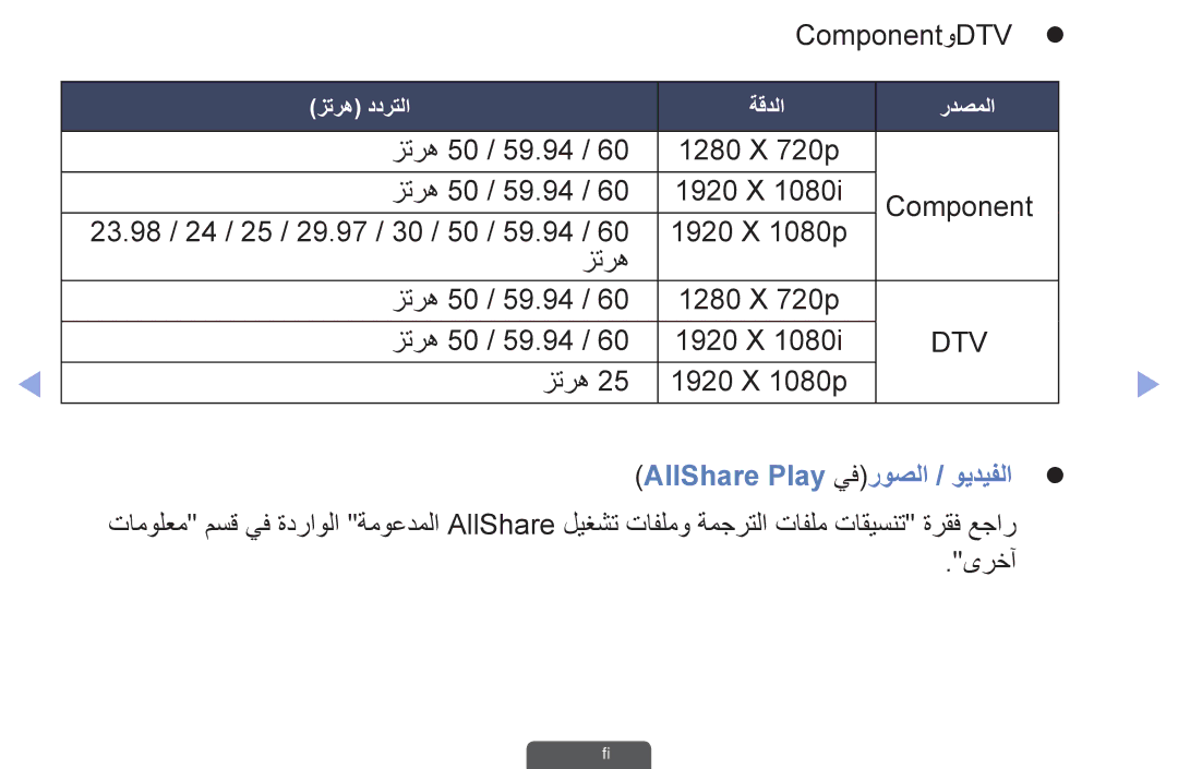 Samsung UA46EH6030RXUM ComponentوDTVz z, زتره 50, 23.98 / 24 / 25 / 29.97 / 30 59.94, AllShare Play يفروصلا / ويديفلاz z 