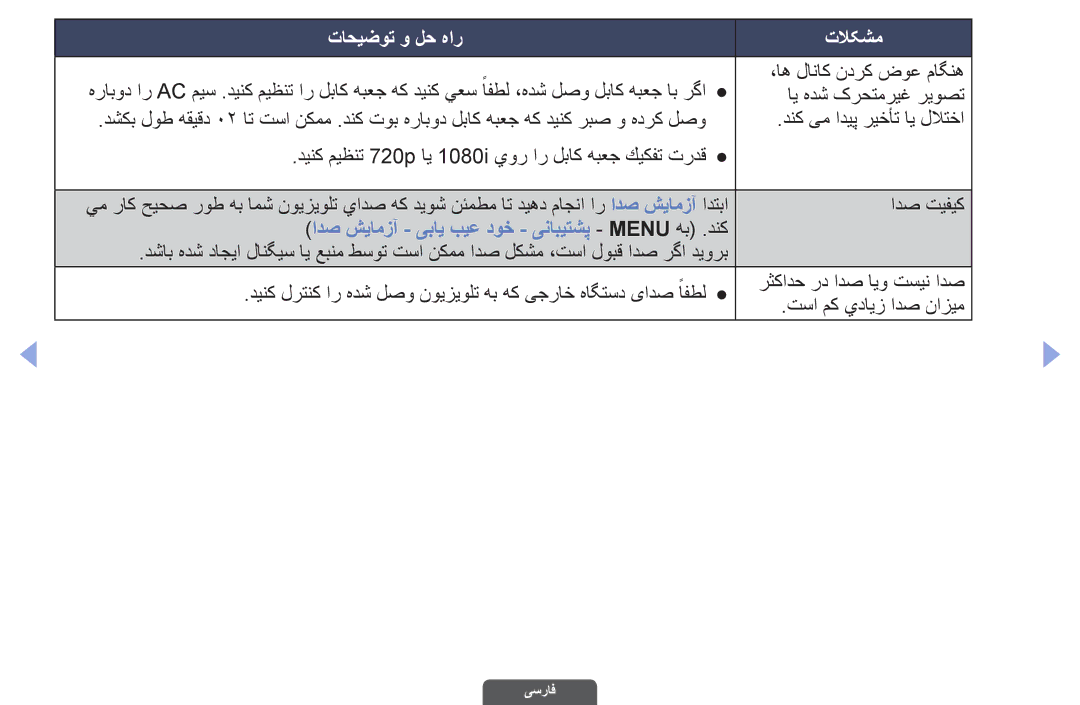 Samsung UA40EH6030RXZN, UA46EH6030RXSK, UA40EH6030RXSK, UA40EH6030RXSJ manual ادص شیامزآ یبای بیع دوخ ینابیتشپ Menu هب .دنك 