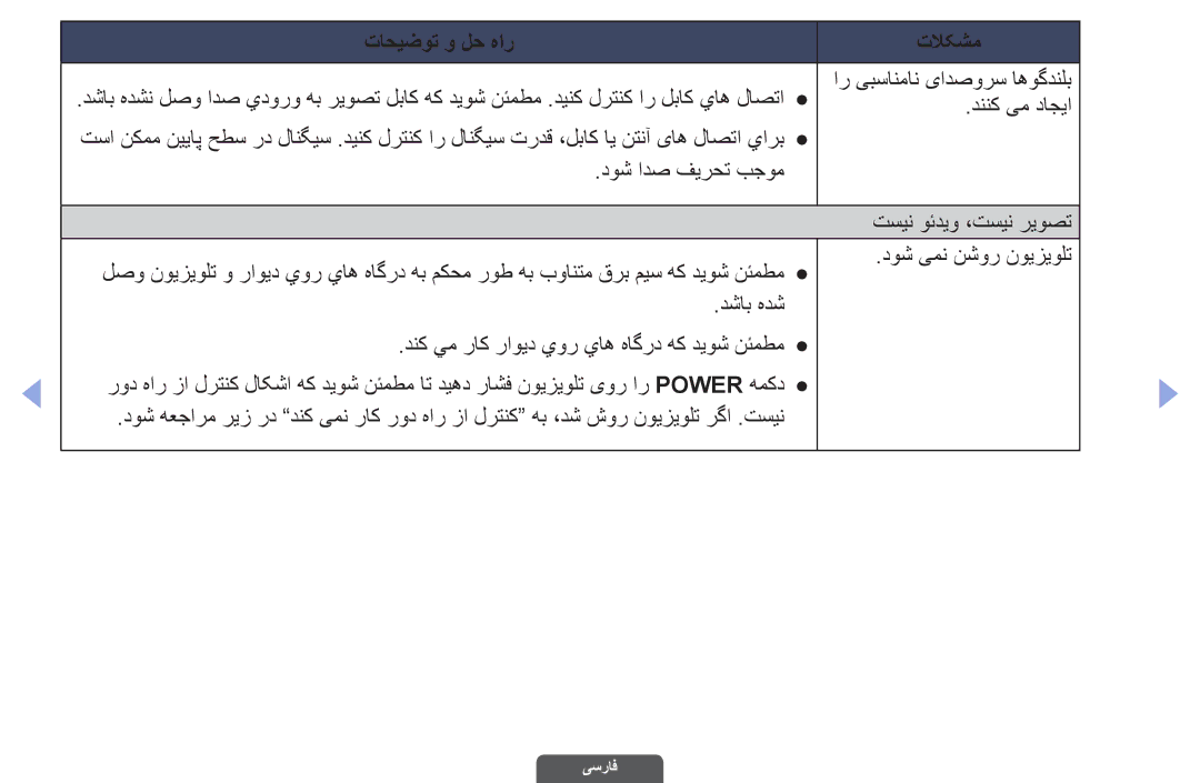 Samsung UA55EH6030RXUM, UA46EH6030RXSK, UA40EH6030RXSK, UA40EH6030RXSJ, UA40EH6030RXZN, UA46EH6030RXZN تاحیضوت و لح هار تلاکشم 