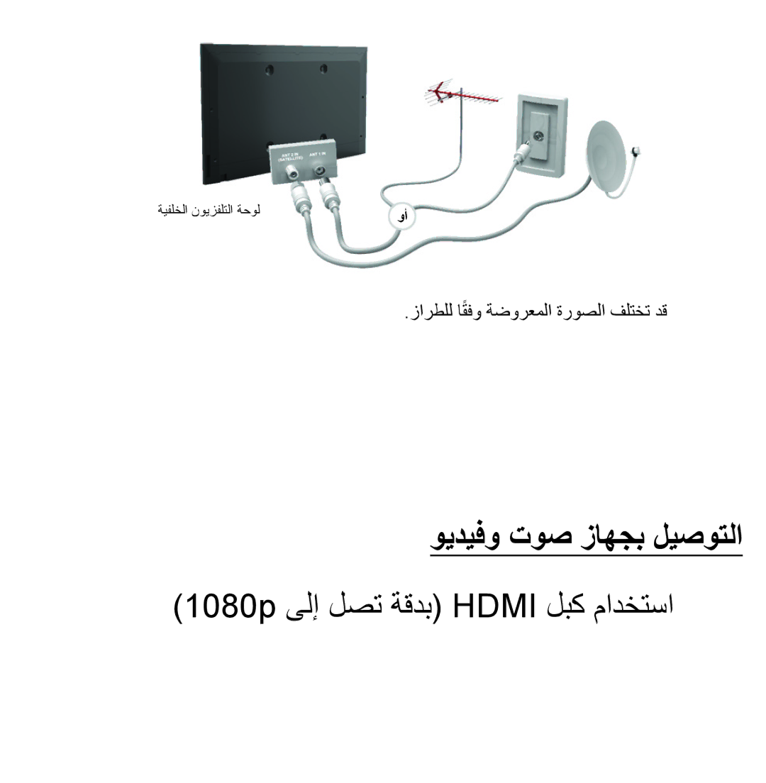 Samsung UA32ES5600WXSH, UA46ES5600WXSH, UA40ES5600WXSH manual ويديفو توص زاهجب ليصوتلا, 1080p ىلإ لصت ةقدب Hdmi لبك مادختسا 