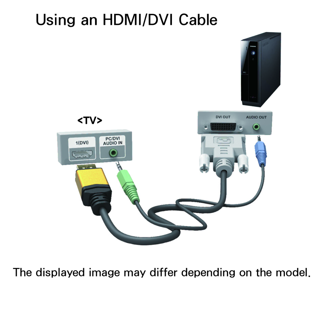 Samsung UA46ES6800MXSQ, UA46ES6900MXSQ, UA55ES6800MXXY, UA40ES5500MXXY, UA55ES6600MXXY, UA32ES5600MXSQ Using an HDMI/DVI Cable 