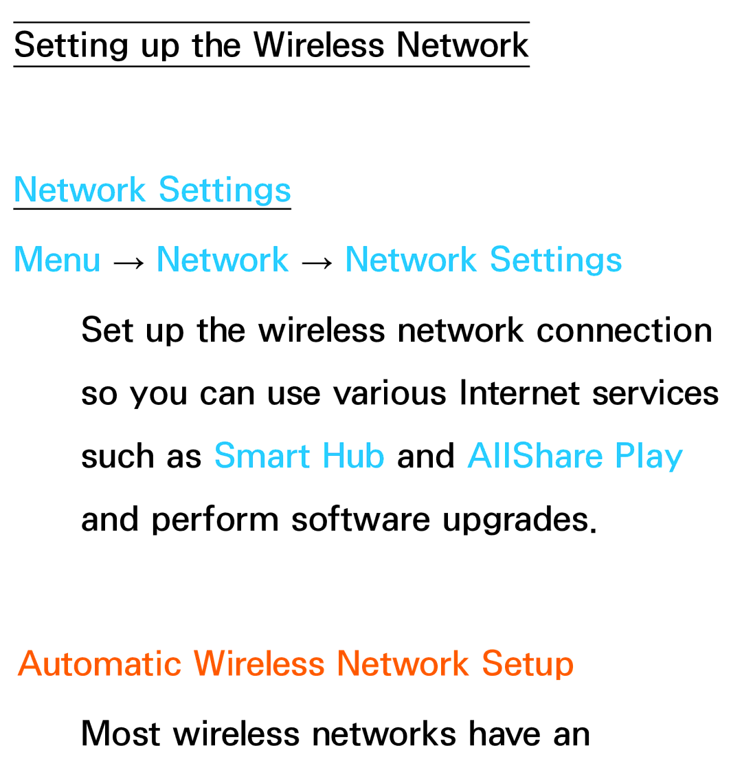 Samsung UA55ES6200MXSQ, UA46ES6900MXSQ, UA55ES6800MXXY, UA40ES5500MXXY, UA55ES6600MXXY manual Automatic Wireless Network Setup 