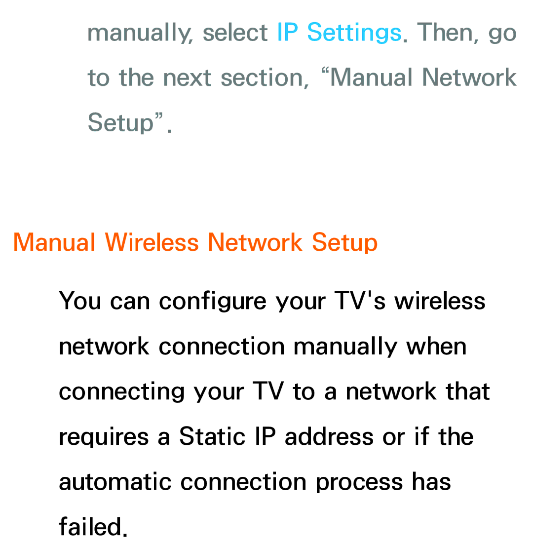 Samsung UA46ES6800MXSQ, UA46ES6900MXSQ, UA55ES6800MXXY, UA40ES5500MXXY, UA55ES6600MXXY manual Manual Wireless Network Setup 