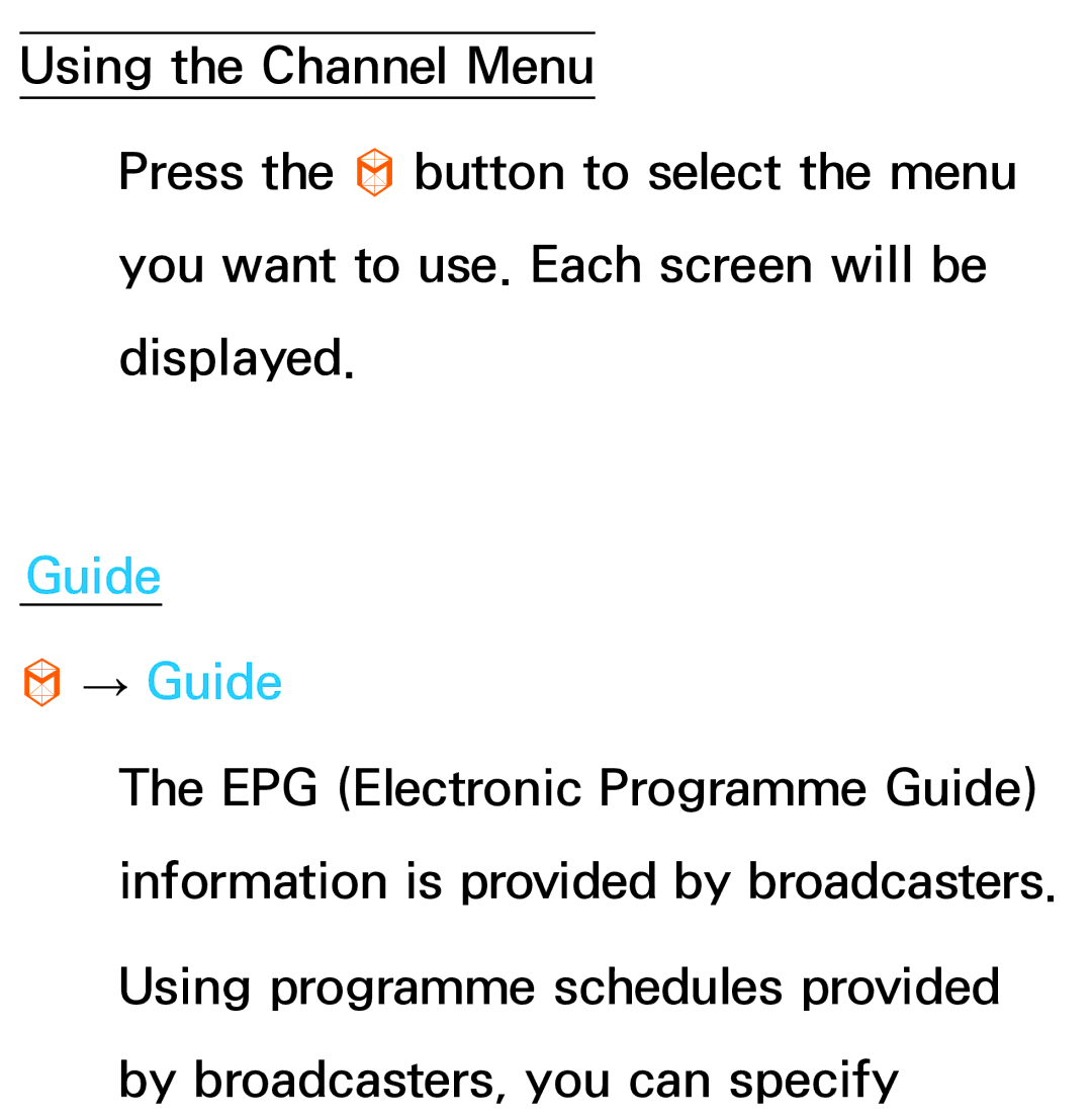 Samsung UA55ES6800MXSQ, UA46ES6900MXSQ, UA55ES6800MXXY, UA40ES5500MXXY, UA55ES6600MXXY, UA32ES5600MXSQ manual Guide → Guide 