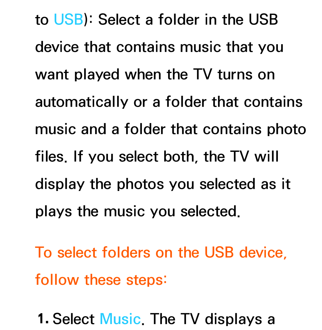 Samsung UA50ES6200MXSQ, UA46ES6900MXSQ, UA55ES6800MXXY manual To select folders on the USB device, follow these steps 