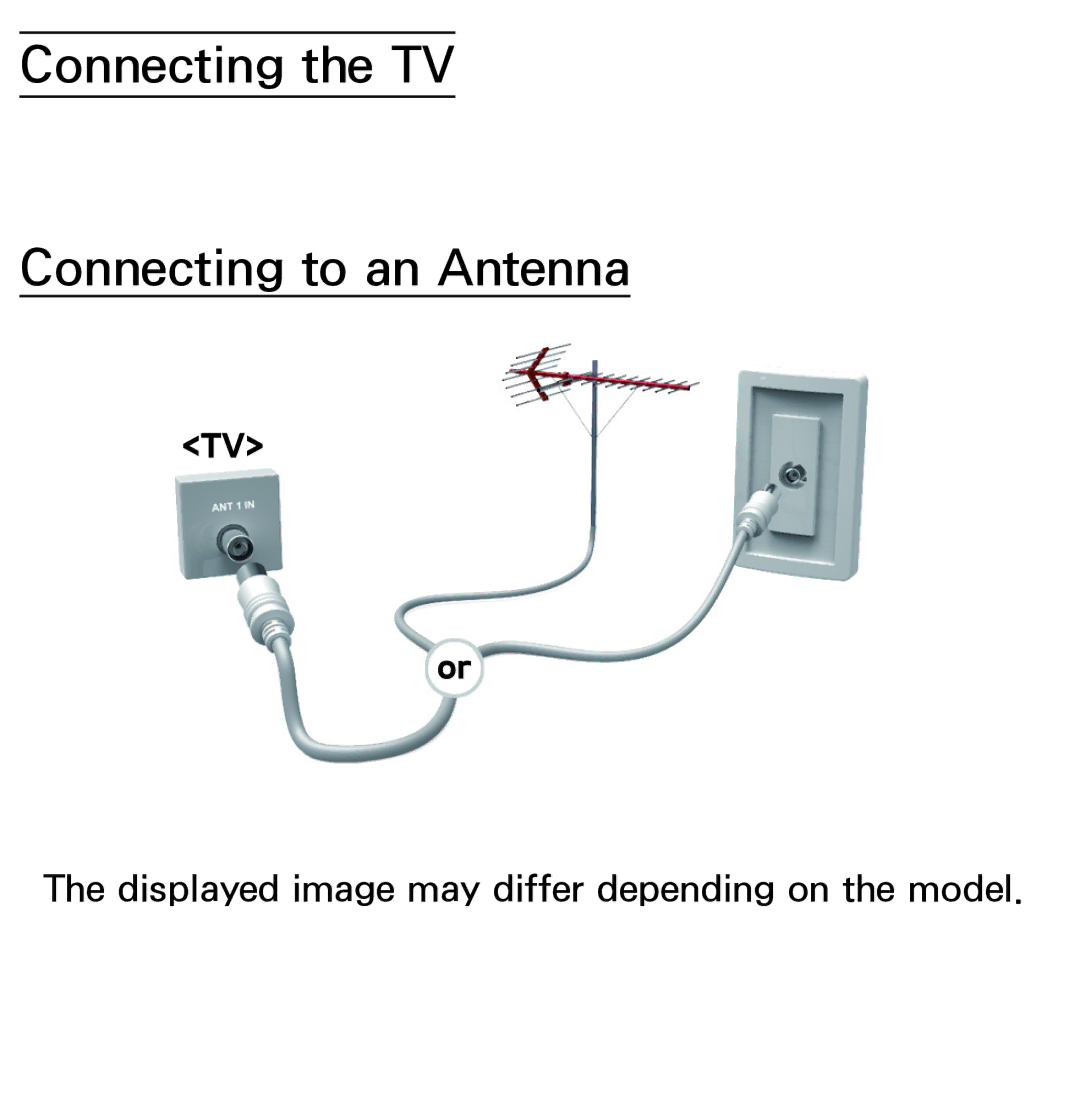 Samsung UA40ES5600MXSQ, UA46ES6900MXSQ, UA55ES6800MXXY, UA40ES5500MXXY manual Connecting the TV Connecting to an Antenna 