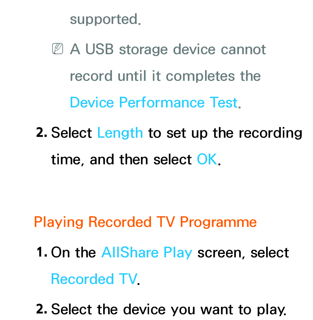 Samsung UA32EH5300MXSQ, UA46ES6900MXSQ, UA55ES6800MXXY, UA40ES5500MXXY, UA55ES6600MXXY manual Playing Recorded TV Programme 