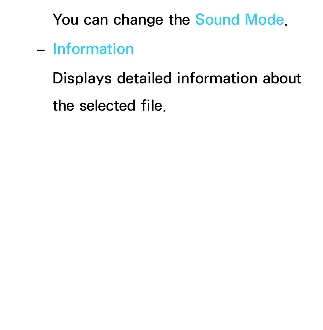 Samsung UA55ES6800MXSQ, UA46ES6900MXSQ, UA55ES6800MXXY, UA40ES5500MXXY Displays detailed information about Selected file 