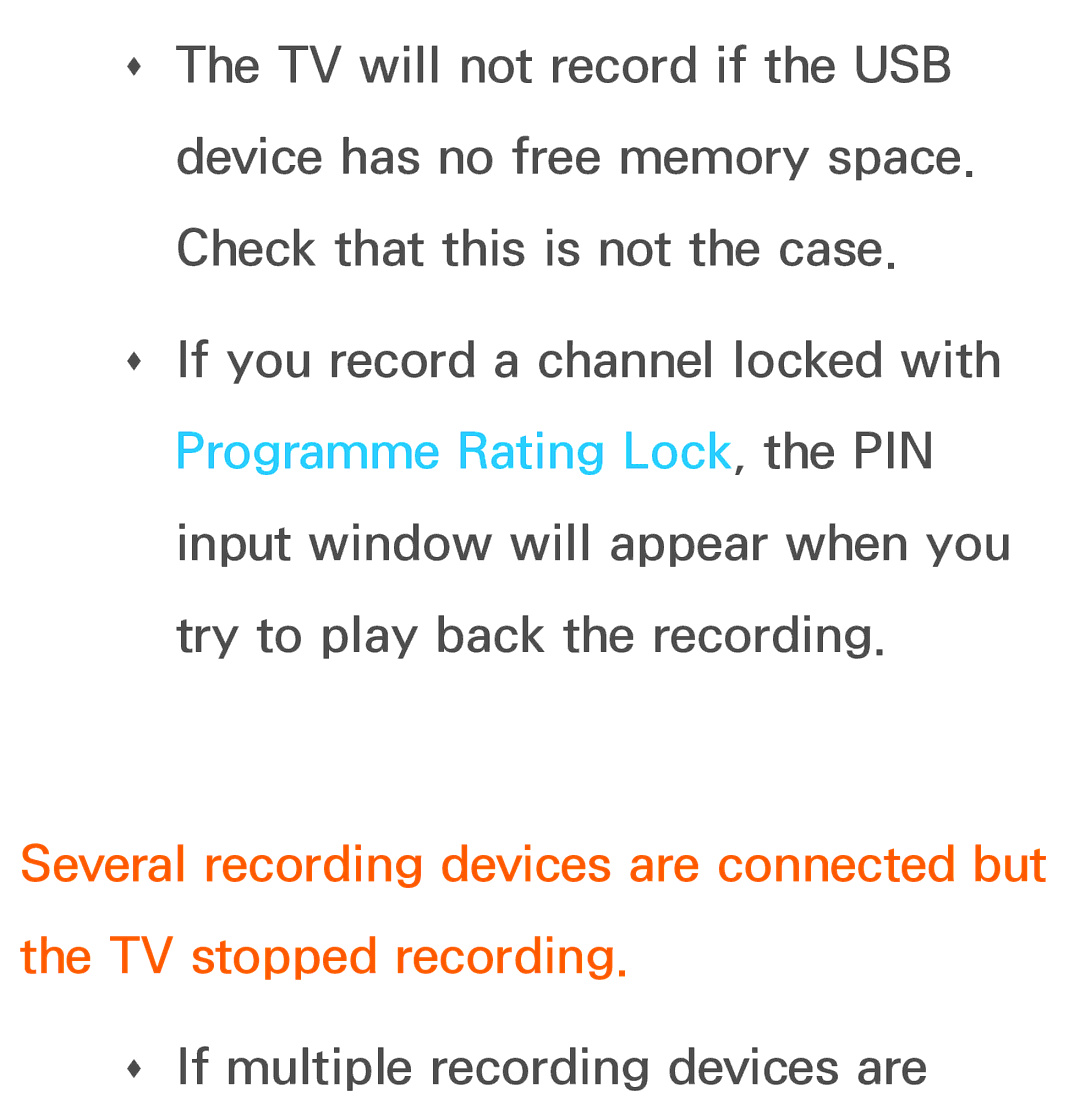 Samsung UA46ES6900MXSQ, UA55ES6800MXXY, UA40ES5500MXXY, UA55ES6600MXXY, UA32ES5600MXSQ ŒŒ If multiple recording devices are 