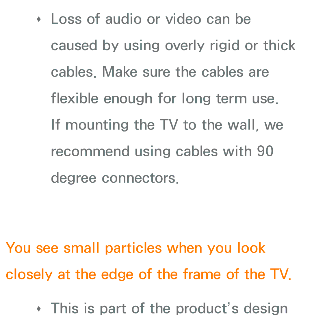 Samsung UA55ES7500MXSQ, UA46ES6900MXSQ, UA55ES6800MXXY, UA40ES5500MXXY manual ŒŒ This is part of the product’s design 