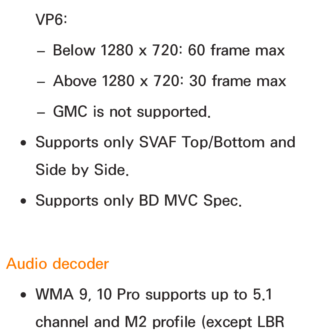 Samsung UA55ES6800MXSQ, UA46ES6900MXSQ, UA55ES6800MXXY, UA40ES5500MXXY, UA55ES6600MXXY, UA32ES5600MXSQ manual Audio decoder 