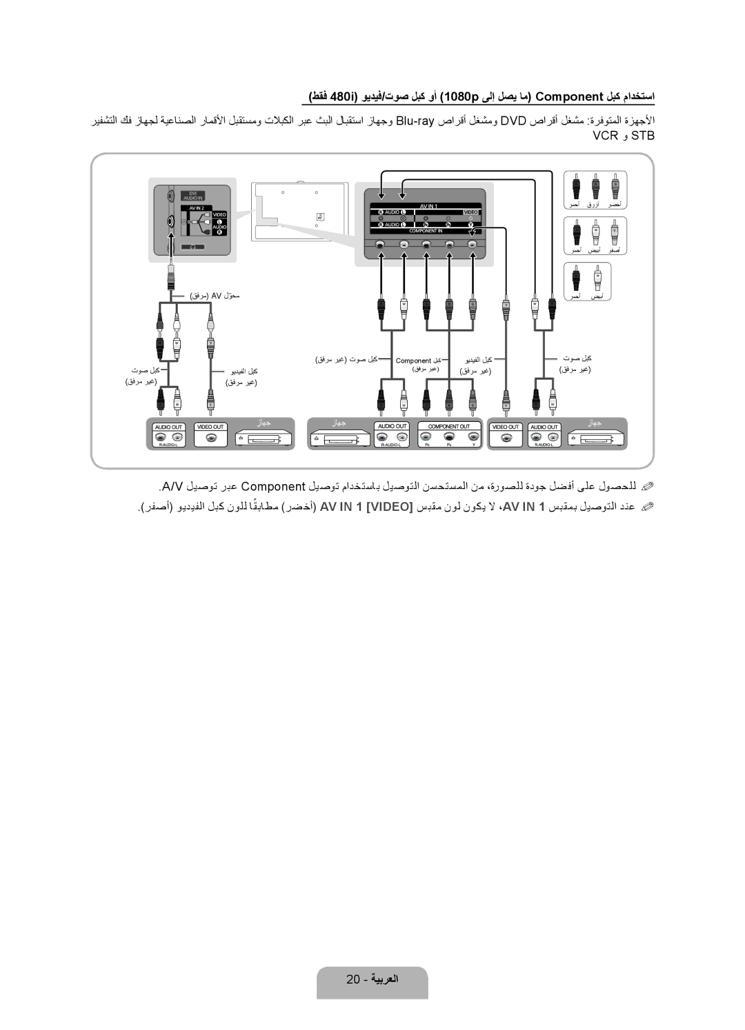 Samsung UA55ES7500RXZN, UA46ES7500RXSK, UA40ES7500RXSK, UA46ES7500RXTW, UA55ES7500RXTW, UA46ES7500RXSJ manual 20 ةيبرعلا 