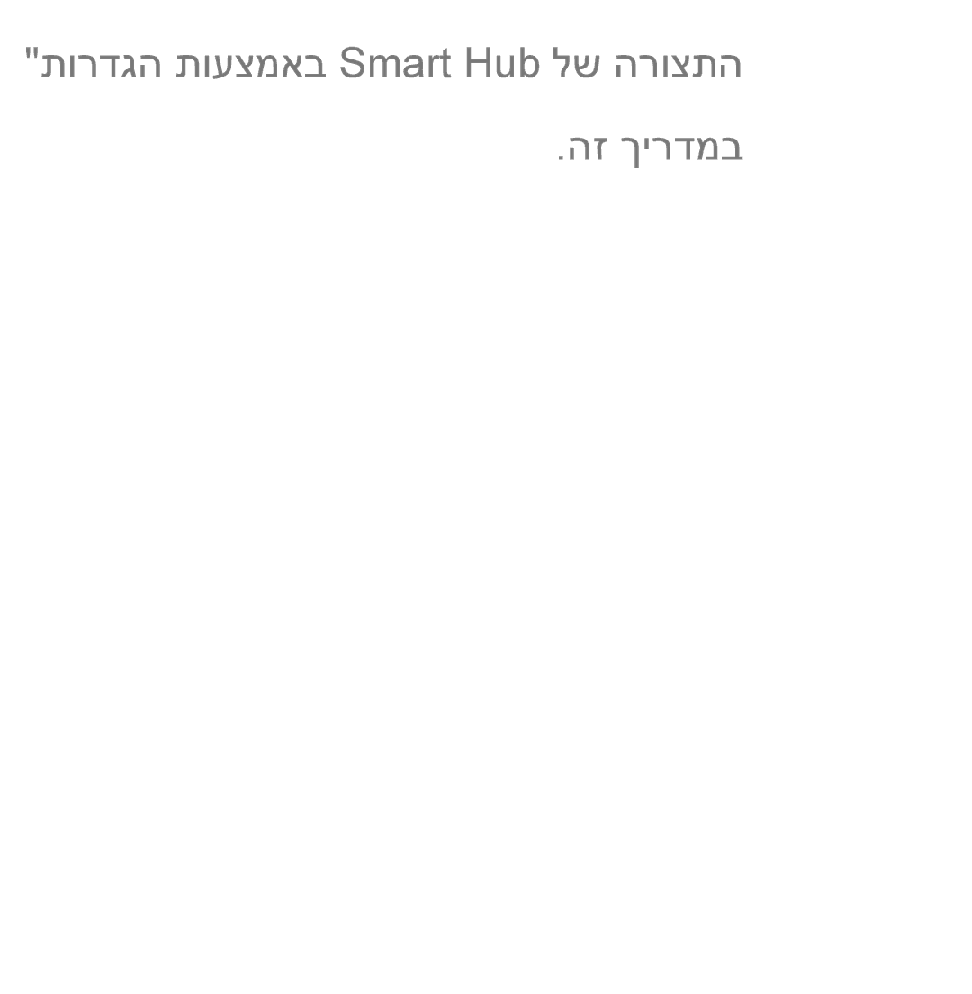 Samsung UA55ES7500MXSQ, UA46ES8000MXSQ, UA55ES8000MXSQ, UA65ES8000MXSQ manual תורדגה תועצמאב Smart Hub לש הרוצתה הז ךירדמב 