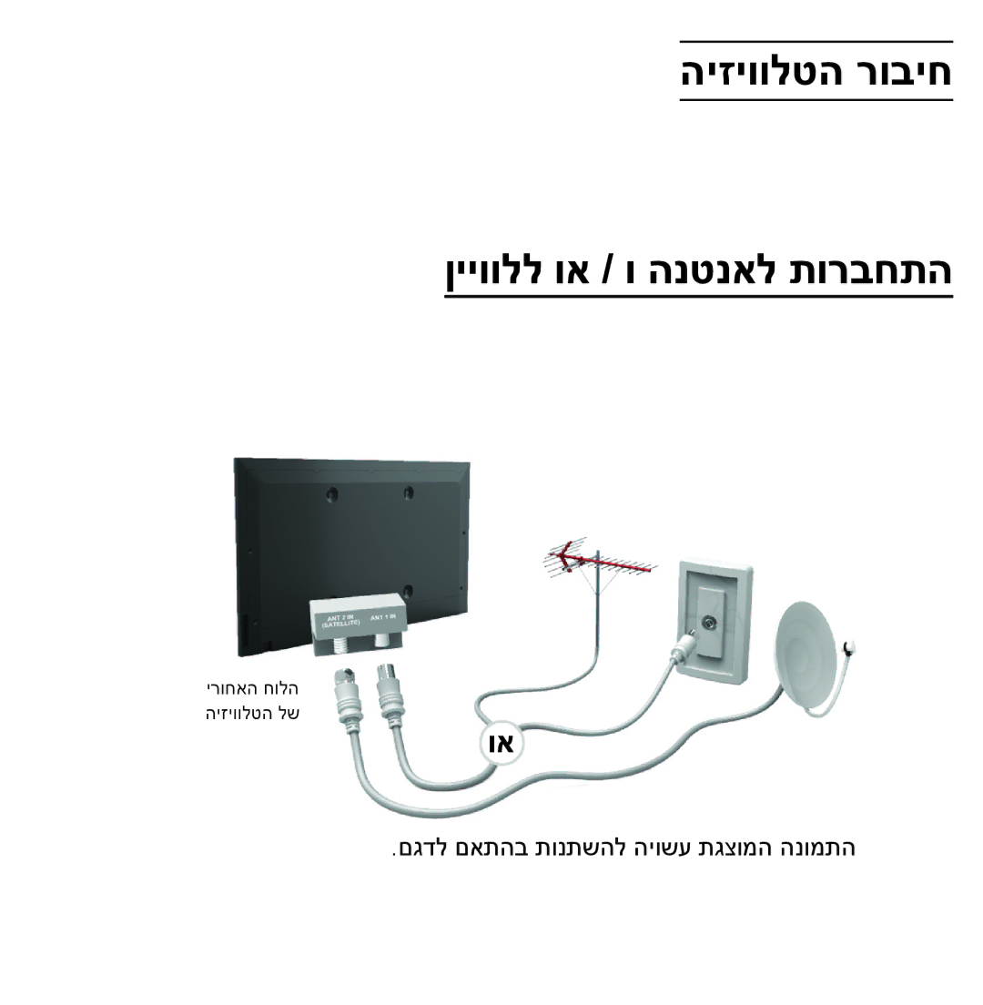 Samsung UA55ES8000MXSQ, UA46ES8000MXSQ manual היזיוולטה רוביח ןייוולל וא / ו הנטנאל תורבחתה 