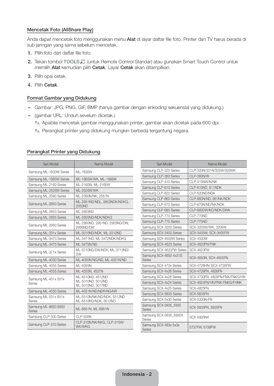 Samsung UA46ES7500RXZN, UA46ES8000RXSK, UA65ES8000RXZN, UA55ES8000RXSK, UA46ES7500RXSK, UA40ES7500RXSK manual ML-2855ND/NDK/NDKG 