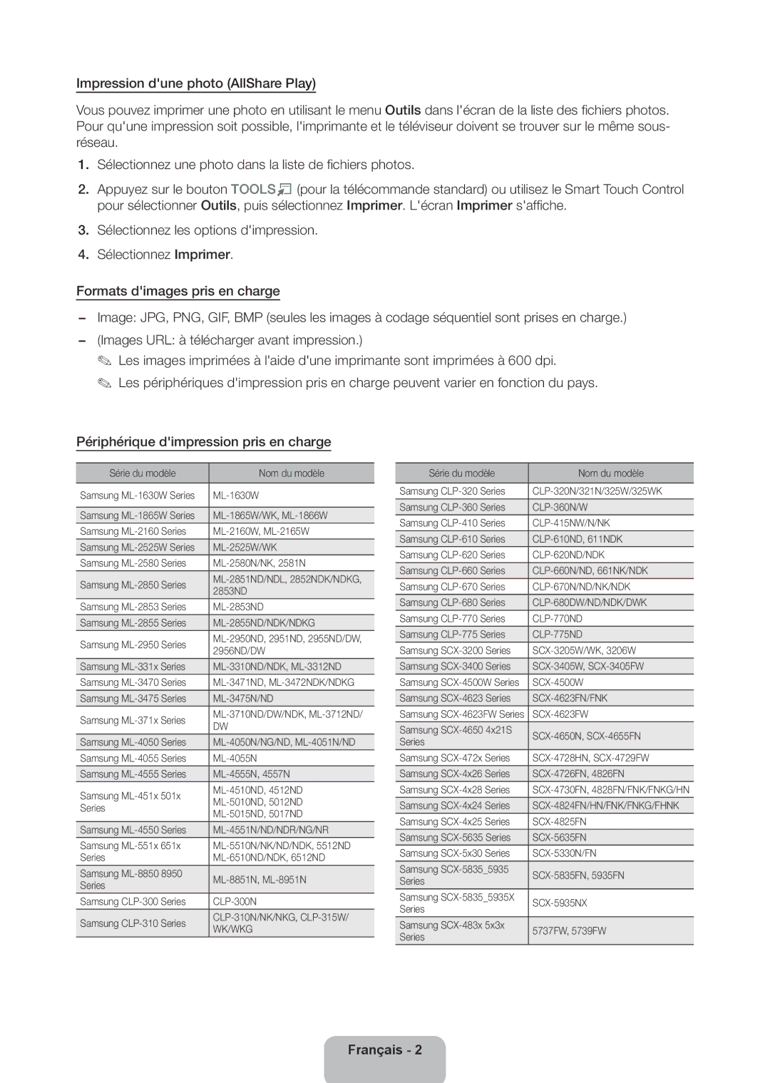 Samsung UA55ES8000RXZN, UA46ES8000RXSK, UA65ES8000RXZN, UA55ES8000RXSK, UA46ES7500RXSK, UA40ES7500RXSK manual ML-2855ND/NDK/NDKG 