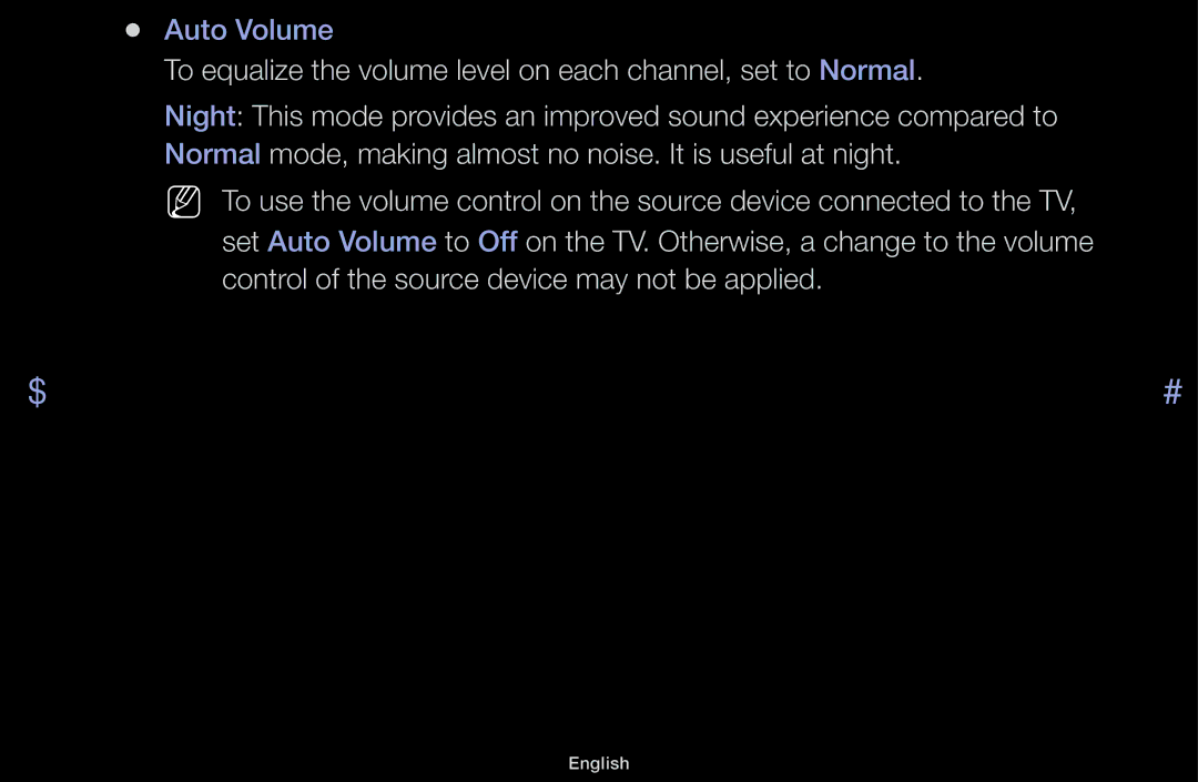 Samsung UA46F5000AMXXS manual Auto Volume 