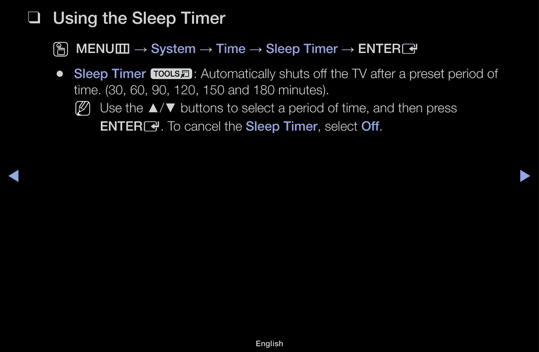 Samsung UA46F5000AMXXS manual Using the Sleep Timer 