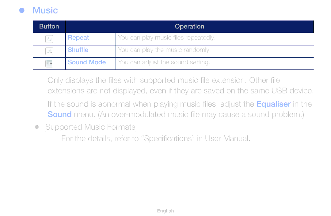 Samsung UA46F5000AMXXS manual Music 