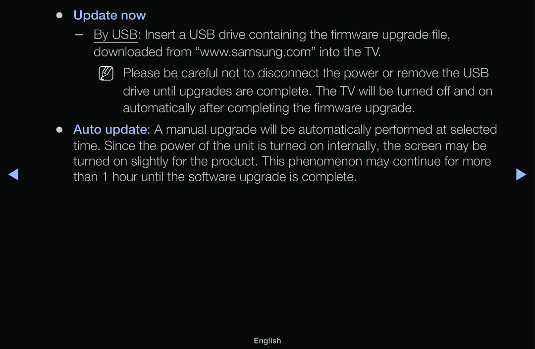 Samsung UA46F5000AMXXS manual Update now 