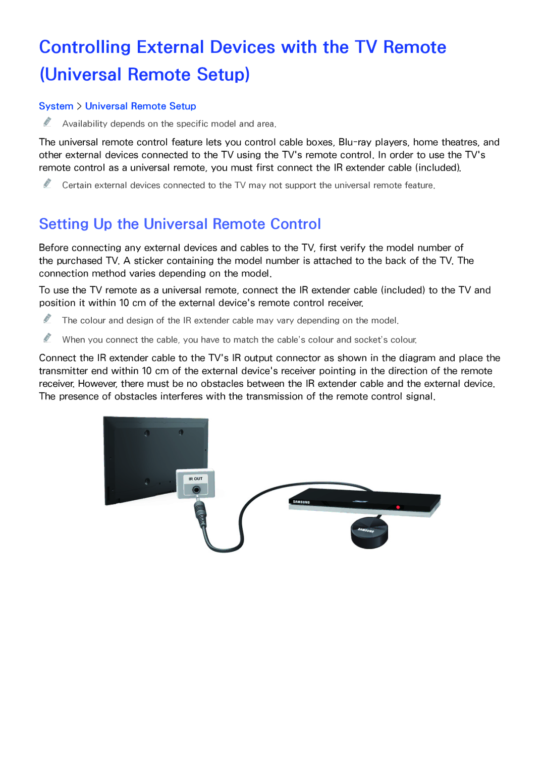 Samsung UA46H5303ARXUM, UA46H6203ARXZN manual Setting Up the Universal Remote Control, System Universal Remote Setup 