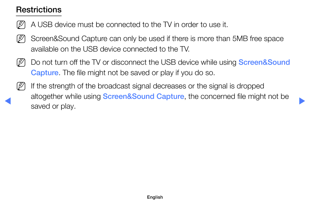 Samsung UA32H4100AKXLY, UA48H4200AWXMV, UA40H4200AWXSQ, UA40H4200AWXMV manual Restrictions 