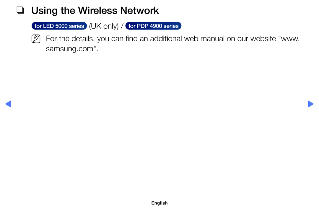 Samsung UA40H4200AWXMV, UA48H4200AWXMV, UA40H4200AWXSQ, UA32H4100AKXLY manual Using the Wireless Network 